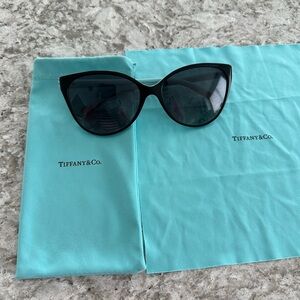 Tiffany & Co. black cat eye sunglasses.